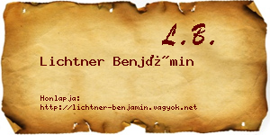 Lichtner Benjámin névjegykártya